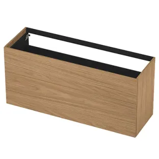 INK washbasin cabinet push-open - wood decor - 2 drawers - 140x45x65 cm - Natural oak