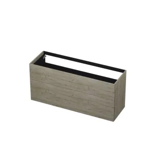 INK washbasin cabinet push to open - wood decor - 2 drawers - 140x45x65 cm - Greige oak