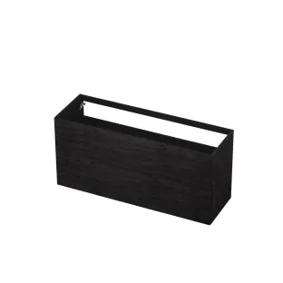 INK washbasin cabinet push to open - wood decor - 2 drawers - 140x45x65 cm - Charcoal oak