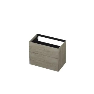 INK washbasin cabinet push to open - wood decor - 2 drawers - 80x45x65 cm - Greige oak