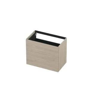 INK washbasin cabinet push to open - wood decor - 2 drawers - 80x45x65 cm - Ivory oak