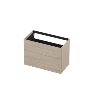 INK washbasin cabinet push to open - wood decor - 2 drawers - 90x45x65 cm - Ivory oak