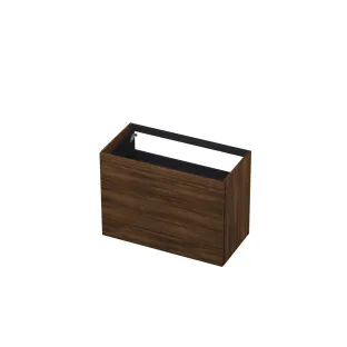 INK washbasin cabinet push to open - wood decor - 2 drawers - 90x45x65 cm - Copper oak