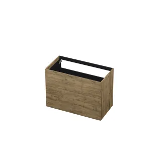 INK washbasin cabinet push to open - wood decor - 2 drawers - 90x45x65 cm - Natural oak