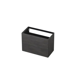 INK washbasin cabinet push to open - wood decor - 2 drawers - 90x45x65 cm - Primeval grey