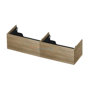 INK washbasin cabinet push to open - wood decor - 2 x 1 drawer - 160x45x37.6 cm - Pure oak