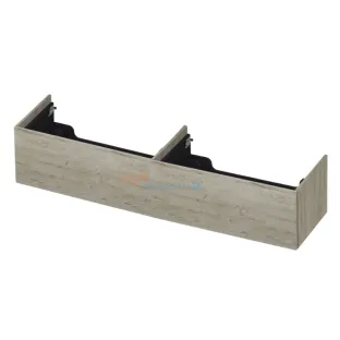 INK washbasin cabinet push to open - wood decor - 2 x 1 drawer - 180x45x37.6 cm - Greige oak