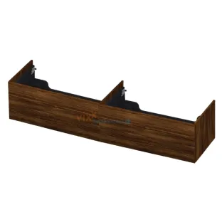INK washbasin cabinet push to open - wood decor - 2 x 1 drawer - 180x45x37.6 cm - Copper oak