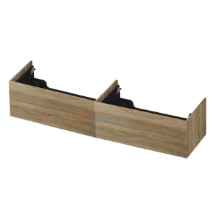 INK washbasin cabinet push to open - wood decor - 2 x 1 drawer - 180x45x37.6 cm - Pure oak