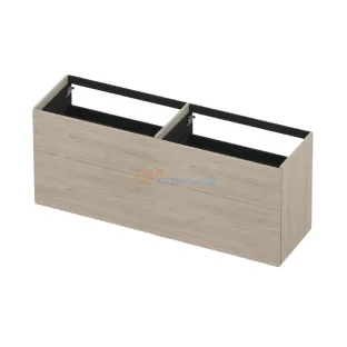INK washbasin cabinet push to open - wood decor - 4 drawers - 160x45x65 cm - Ivory oak