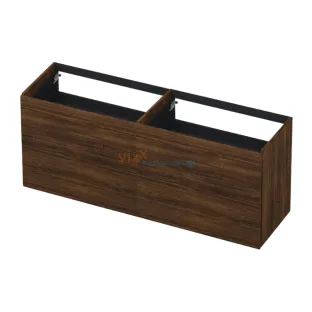 INK washbasin cabinet push to open - wood decor - 4 drawers - 160x45x65 cm - Copper oak