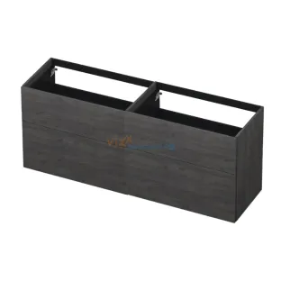 INK washbasin cabinet push to open - wood decor - 4 drawers - 160x45x65 cm - Primeval grey