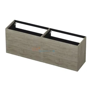 INK washbasin cabinet push to open - wood decor - 4 drawers - 180x45x65 cm - Greige oak
