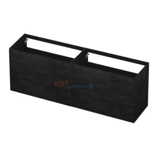 INK washbasin cabinet push to open - wood decor - 4 drawers - 180x45x65 cm - Charcoal oak