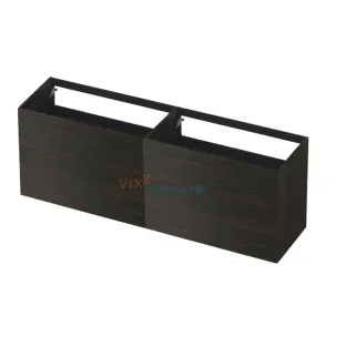 INK washbasin cabinet push to open - wood decor - 4 drawers - 180x45x65 cm - Intense oak
