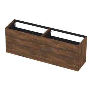 INK washbasin cabinet push to open - wood decor - 4 drawers - 180x45x65 cm - Walnut