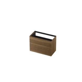 INK washbasin cabinet push to open - vertically milled - 2 drawers - 90x45x65 cm - Solid oak Aqua