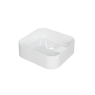 INK Yale countertop washbasin ceramic - rectangular - 39x37x12 cm - gloss white