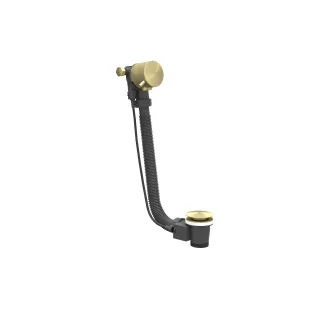 IVY - Bath drain with overflow filling combination - Brushed matt gold PVD