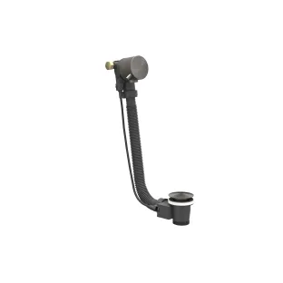 IVY - bath drain with overflow filling combination - Brushed metal black PVD