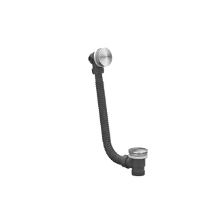 IVY - bath drain with overflow filling combination - brushed stainless steel 316