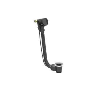 IVY - bath drain with overflow filling combination - Black chrome PVD