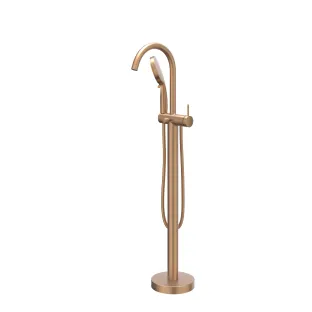 IVY - Bond - Freestanding bath mix tap - swivel spout - 3-position hand shower - Brushed matt copper PVD