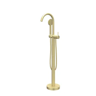 IVY - Bond - Freestanding bath mix tap - swivel spout - satin spray hand shower - Brushed matt gold PVD