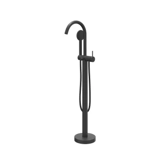 IVY - Bond - Freestanding bath mix tap - swivel spout - satin spray hand shower - Matt black PED