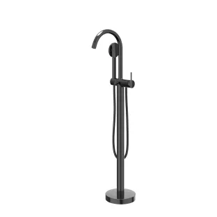 IVY - Bond - Freestanding bath mix tap - swivel spout - satin spray hand shower - Black chrome PVD