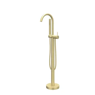 IVY - Bond - Freestanding bath mix tap - swivel spout - rod hand shower - Brushed matt gold PVD