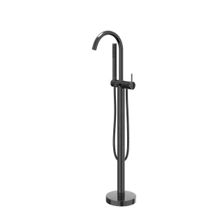 IVY - Bond - Freestanding bath mix tap - swivel spout - rod hand shower - Black chrome PVD