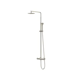 IVY Bond Rain shower set 1 surface-mounted - 20cm slim overhead shower - rod model hand shower - Brushed nickel PVD