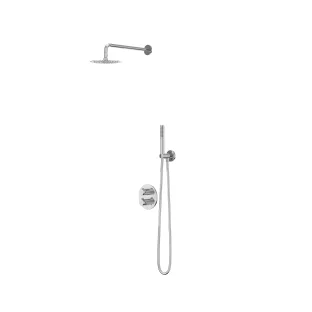 IVY Pact rain shower set 2 built-in with 2-way stop-diverter - 40cm wall arm - 20cm slim overhead shower - sliding bar with outlet - 3-position hand shower - chrome