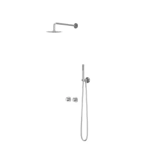 IVY Pact rain shower set 3 built-in symmetry with 2-way stop diverter - 40cm wall arm - 25cm slim overhead shower - holder with outlet - rod model hand shower - chrome