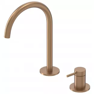 IVY Bond basin mix tap - 2-hole deck mounting - Brushed matt copper PVD - Surface mounted - coldstart