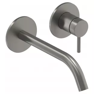 IVY Bond washbasin mix tap - finish part - 2-hole wall mounting - Brushed metal black PVD - built-in - coldstart