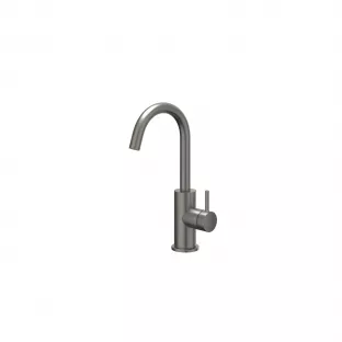 IVY Bond washbasin mix tap - High swivel spout - Brushed metal black PVD - Surface mounted - coldstart