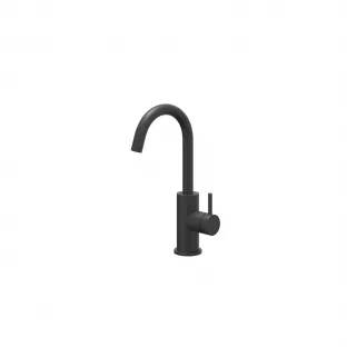 IVY Bond washbasin mix tap - High swivel spout - Matt black PED - Surface mounted - coldstart