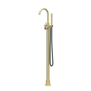 IVY - Concord - Freestanding bath mix tap - swivel spout - rod hand shower - RVS316 brushed matt gold PVD
