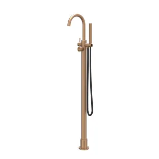 IVY - Concord - Freestanding bath mix tap - swivel spout - rod hand shower - RVS316 brushed matt copper PVD