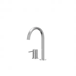 IVY Concord basin mix tap - 2-hole deck mounting - Brushed stainless steel 316 - Surface mounted - coldstart