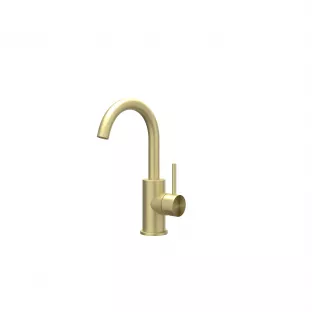 IVY Concord basin mix tap - High swivel spout - RVS316 brushed matt gold PVD - Surface mounted - coldstart