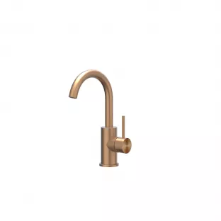 IVY Concord basin mix tap - High swivel spout - RVS316 brushed matt copper PVD - Surface mounted - coldstart