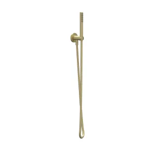 IVY hand shower set - hose 150cm - wall bracket with outlet and satin spray hand shower - Brushed matt gold PVD