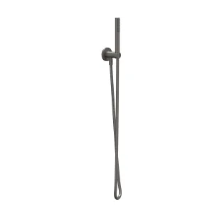 IVY hand shower set - hose 150cm - wall bracket with outlet and satin spray hand shower - Brushed metal black PVD