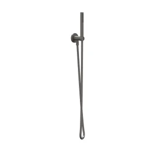 IVY hand shower set - hose 150cm - wall bracket with outlet and rod hand shower - Brushed metal black PVD