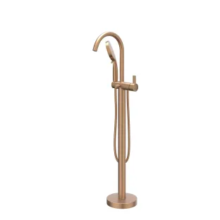 IVY - Pact - Freestanding bath mix tap - swivel spout - 3-position hand shower - Brushed matt copper PVD