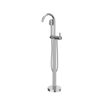 IVY - Pact - Freestanding bath mix tap - swivel spout - satin spray hand shower - Chrome