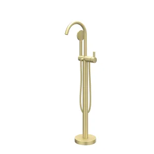 IVY - Pact - Freestanding bath mix tap - swivel spout - satin spray hand shower - Brushed matt gold PVD